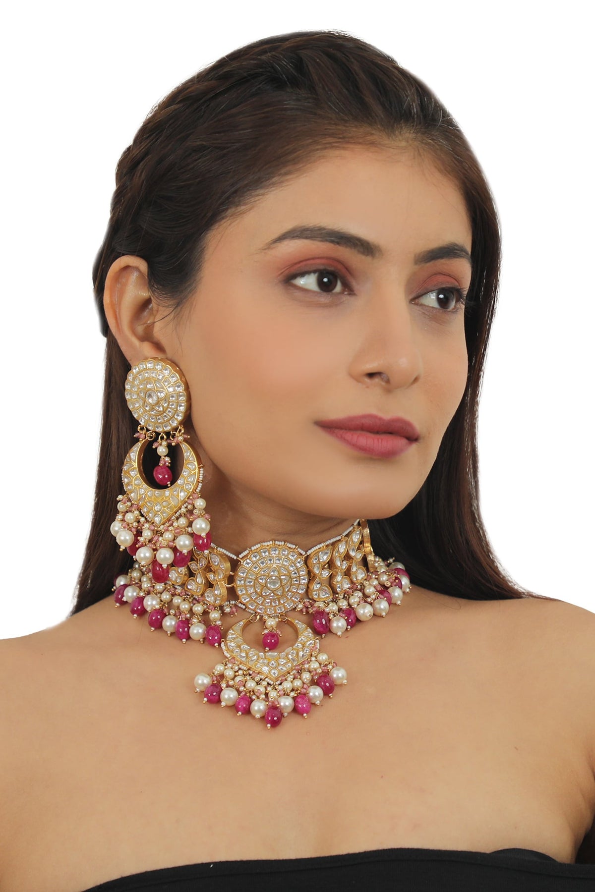 Jadtar Stone Encrusted Choker Set 
