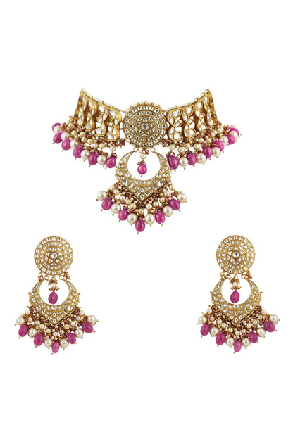 Jadtar Stone Encrusted Choker Set 
