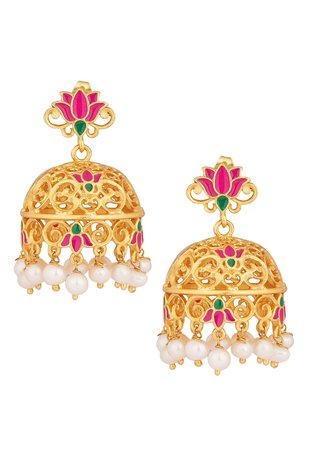 Gul Lotus Jhumkis 