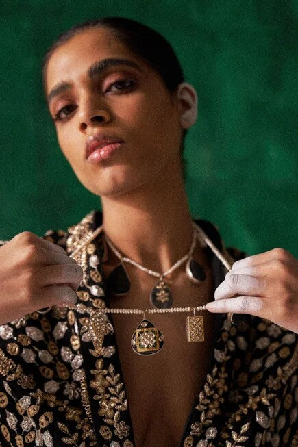 Nasrin Embellished Pendant Necklace 