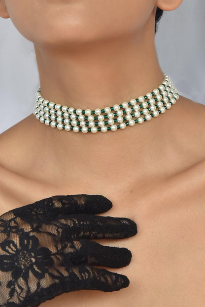 Pearl Layered Choker Necklace 