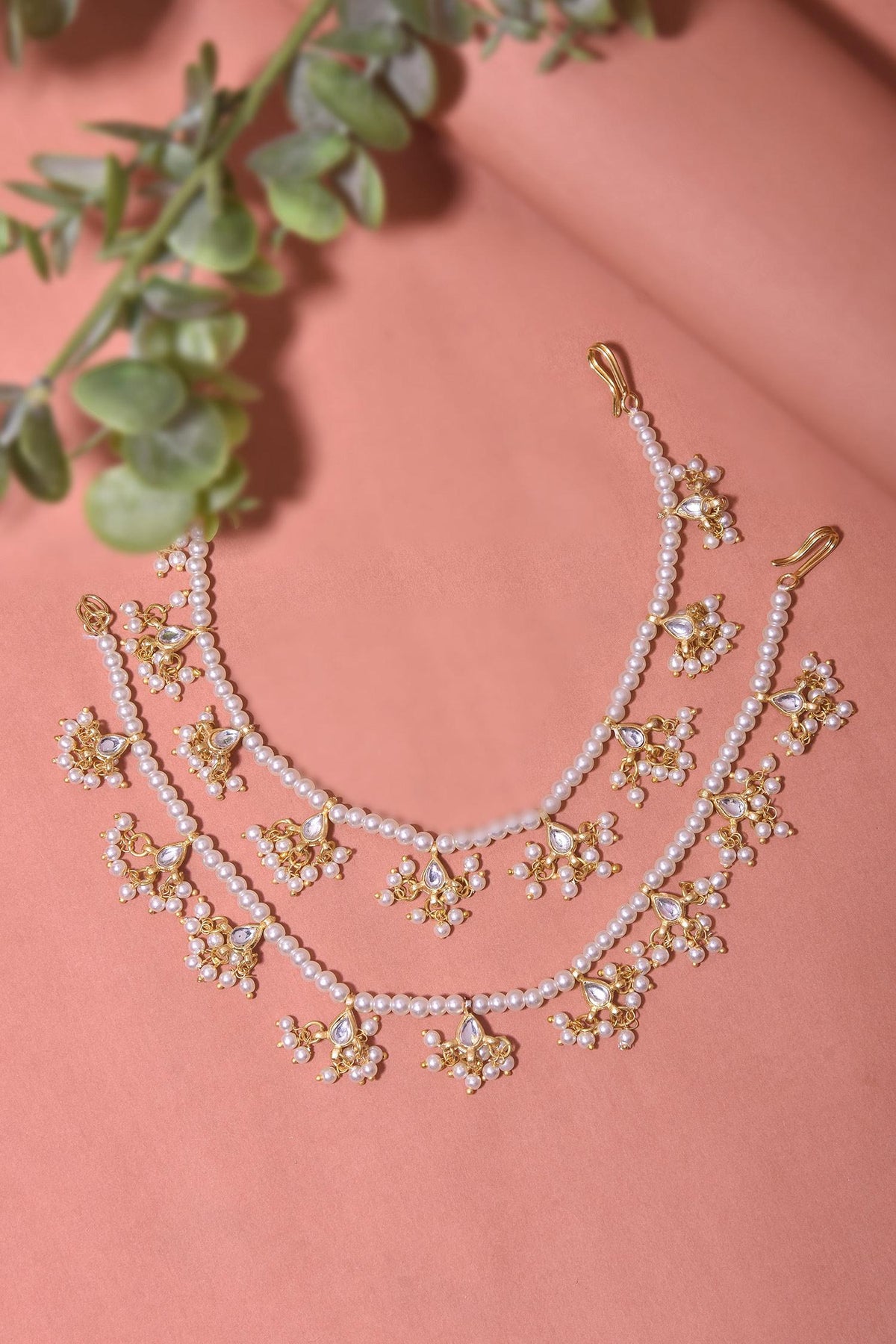 Pearl Drop Anklets - Set of 2 