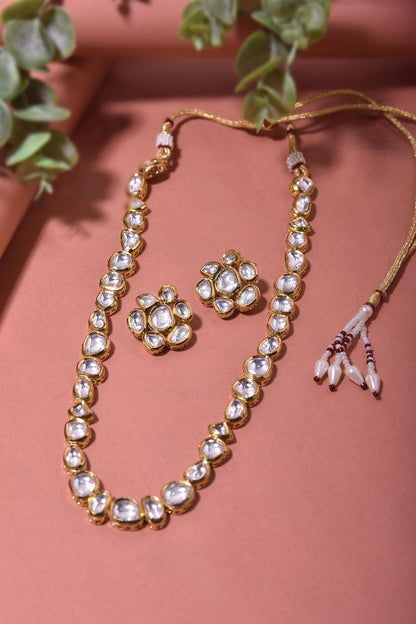 Geometric Kundan Embellished Necklace Set 