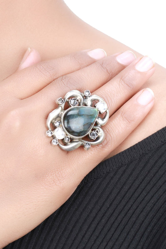 Handcrafted Teardrop Stone Ring 