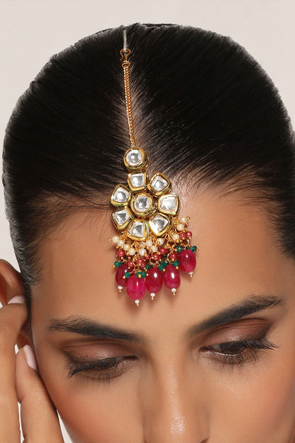 Floral Kundan Embellished Maangtikka 