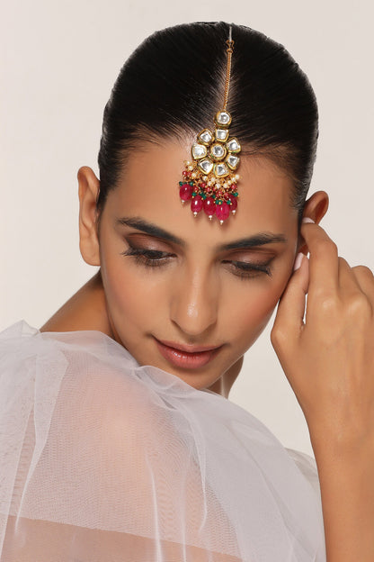 Floral Kundan Embellished Maangtikka 