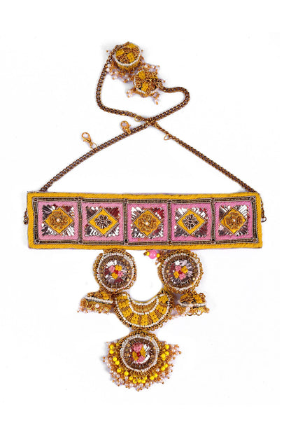 Moti Embroidered Choker Necklace 