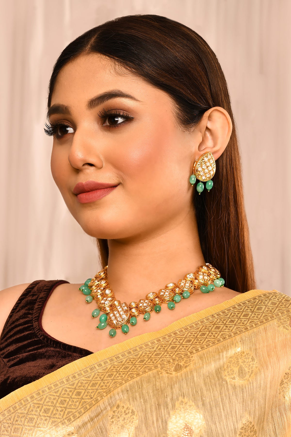 Teardrop Kundan Choker Set 