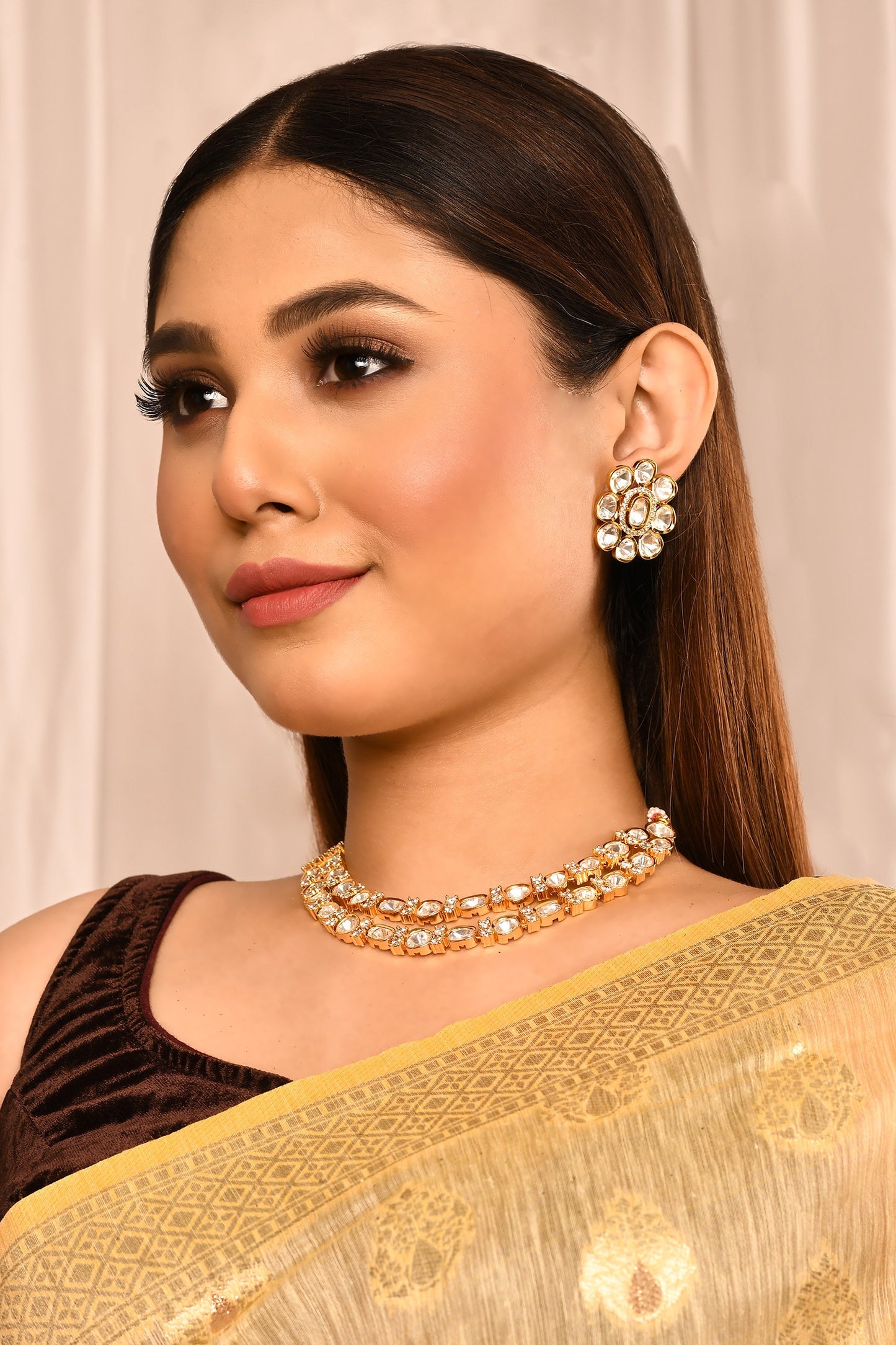 Kundan Polki Necklace Set 