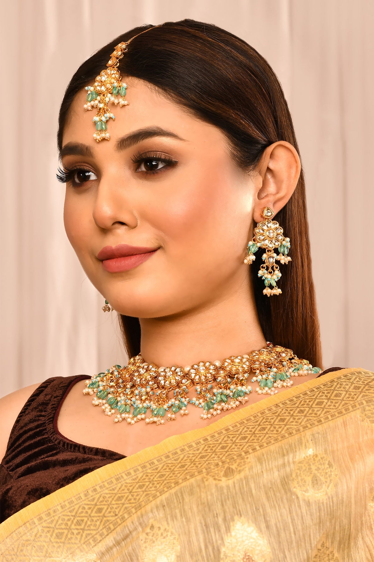 Floral Kundan Choker Set 
