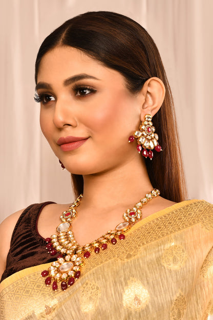 Floral Kundan Necklace Set 