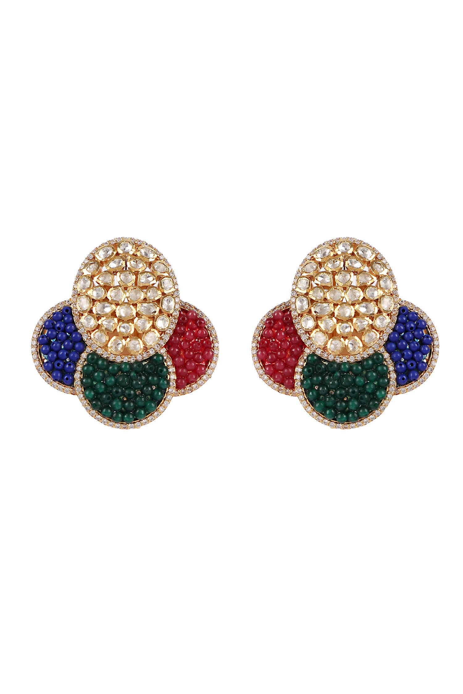Geometric Stone Embellished Earrings 