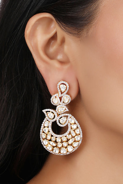 Moissanite Polki Embellished Earrings 