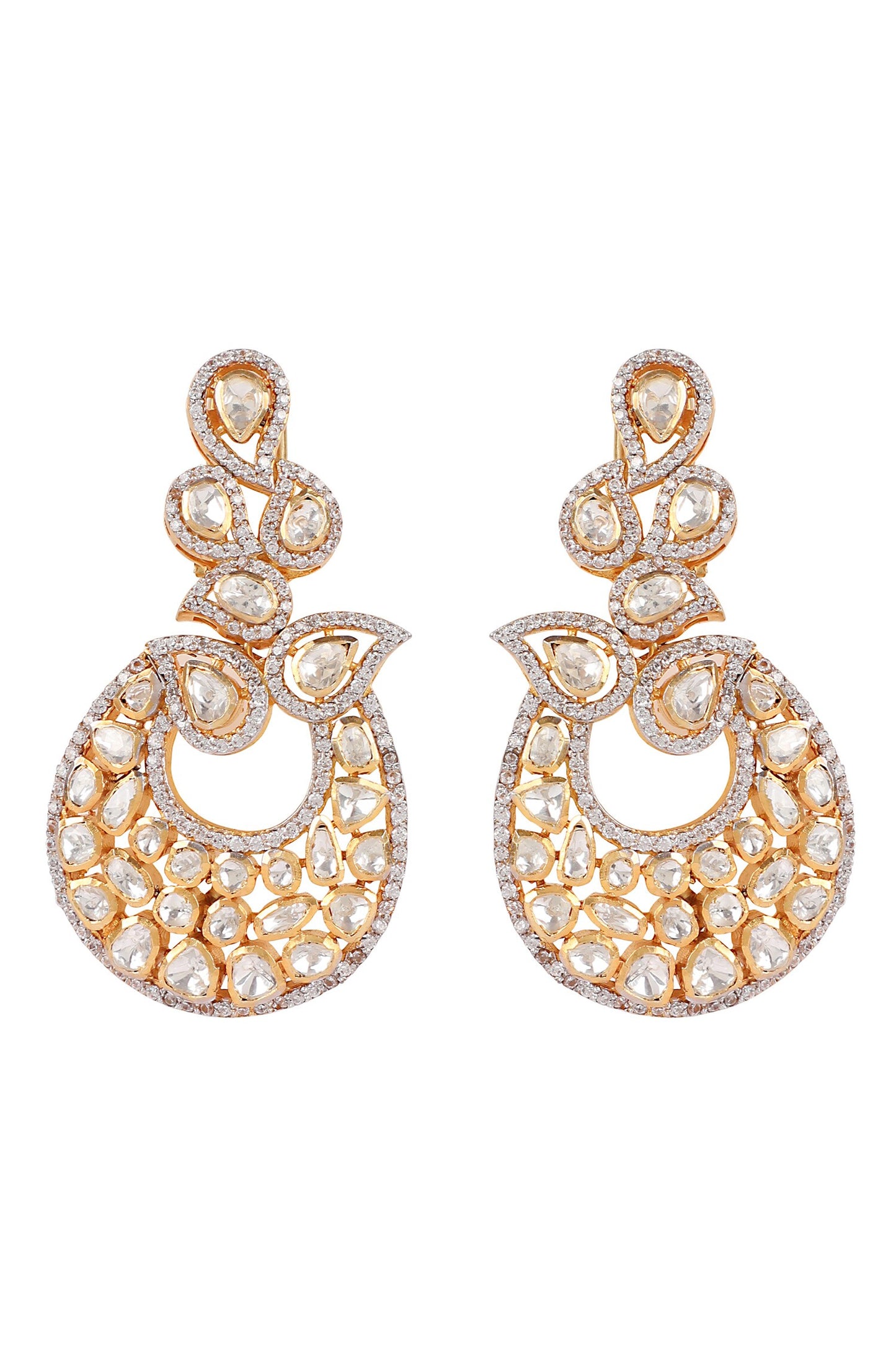 Moissanite Polki Embellished Earrings 