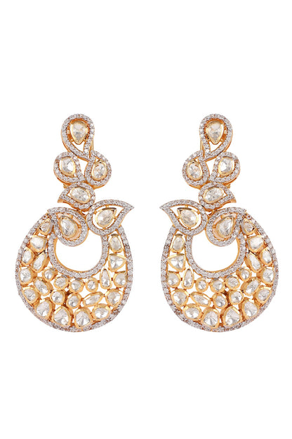 Moissanite Polki Embellished Earrings 