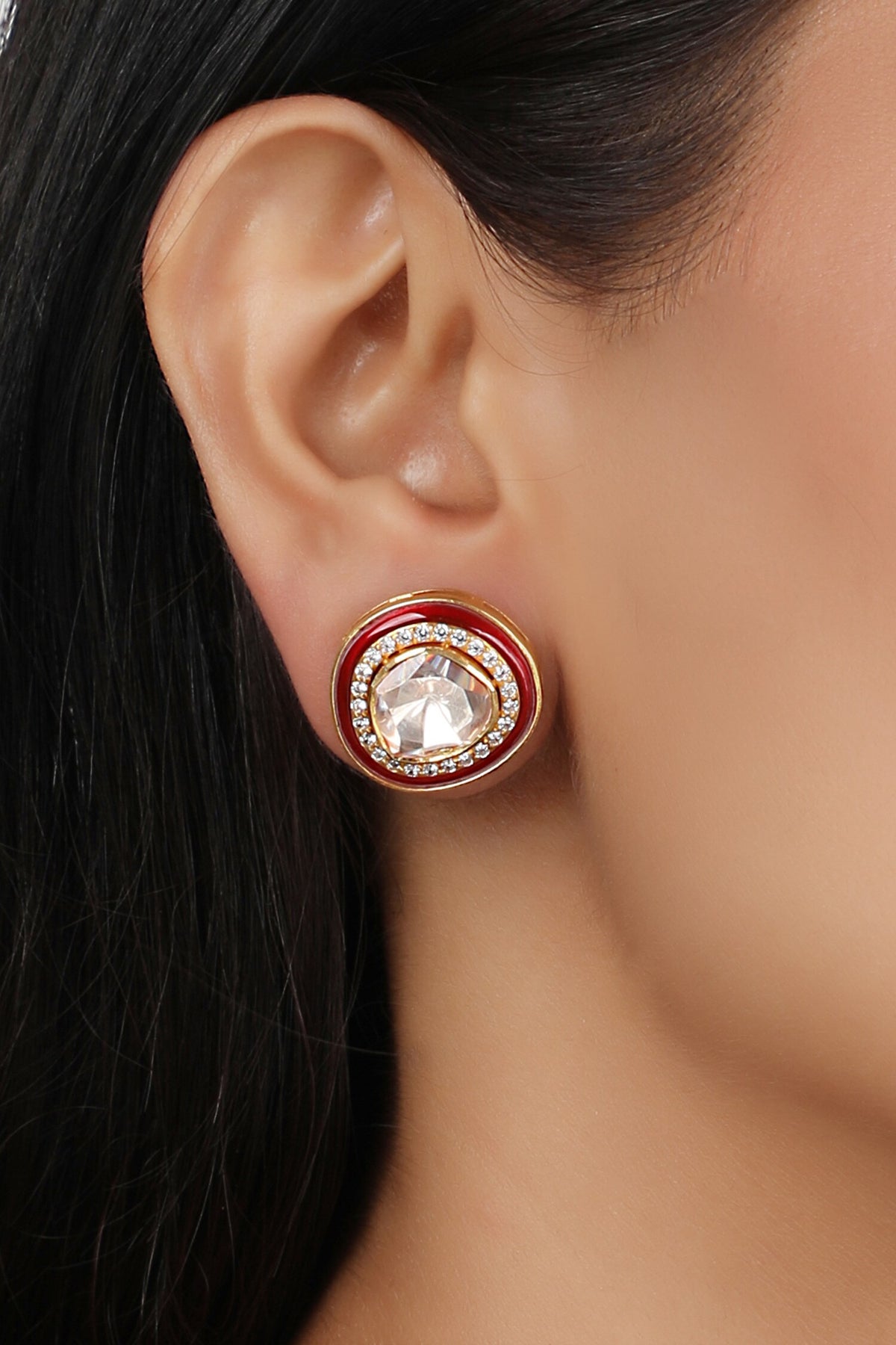Zircons Embellished Stud Earrings 