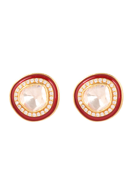 Zircons Embellished Stud Earrings 