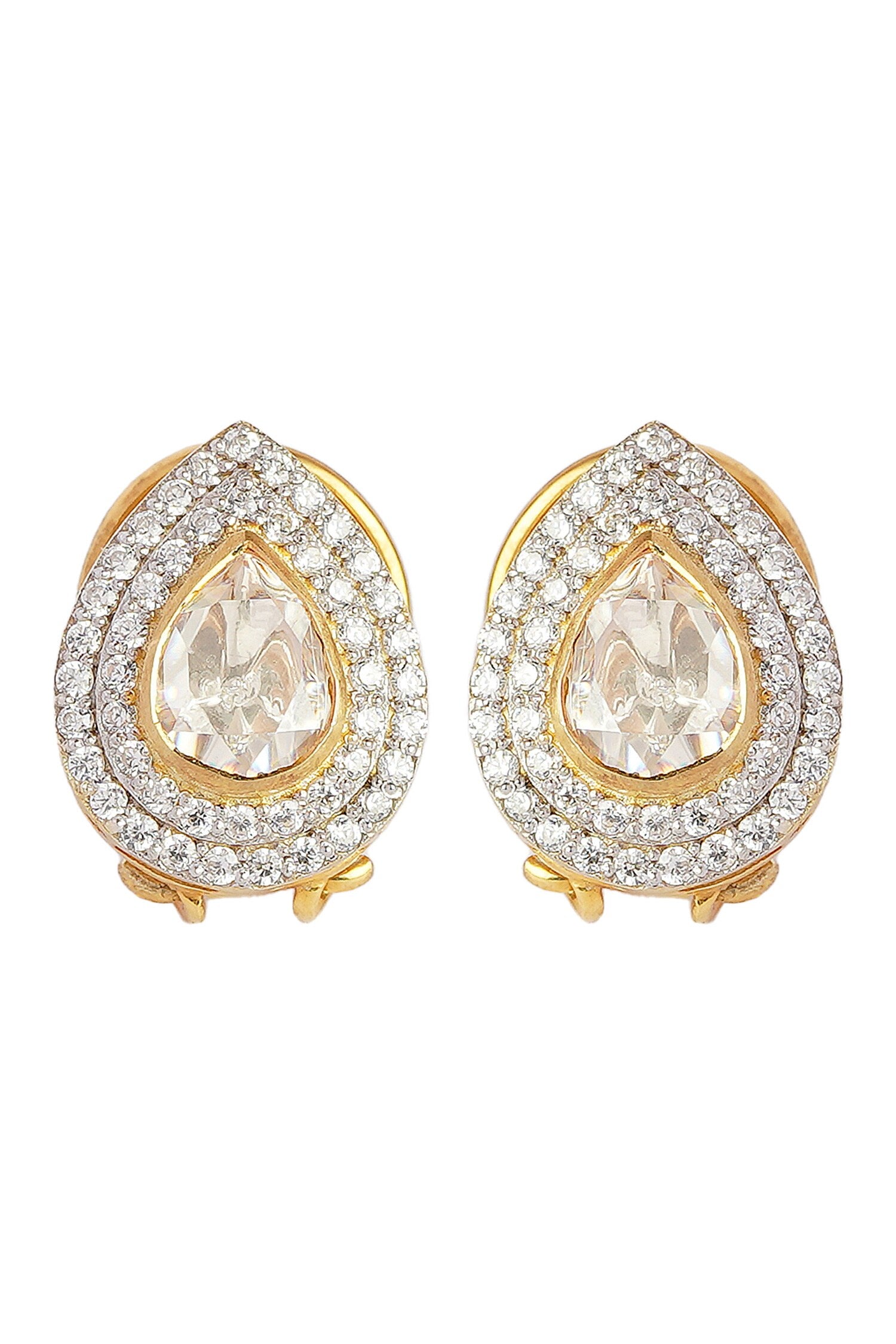 Moissanite Polki Embellished Stud Earrings 