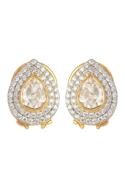 Moissanite Polki Embellished Stud Earrings 