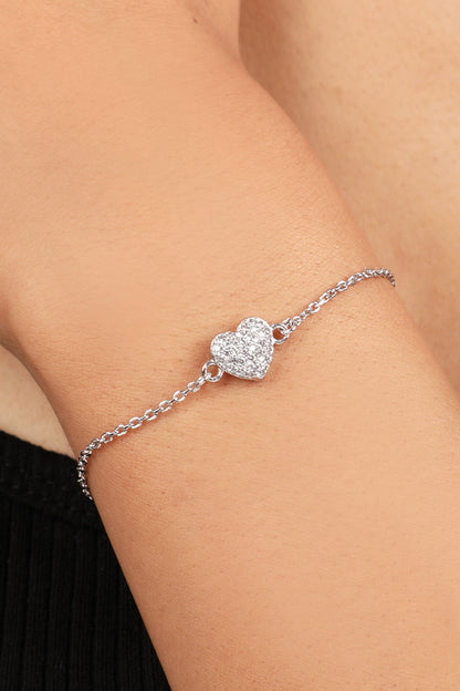 Heart Embellished Tennis Bracelet 