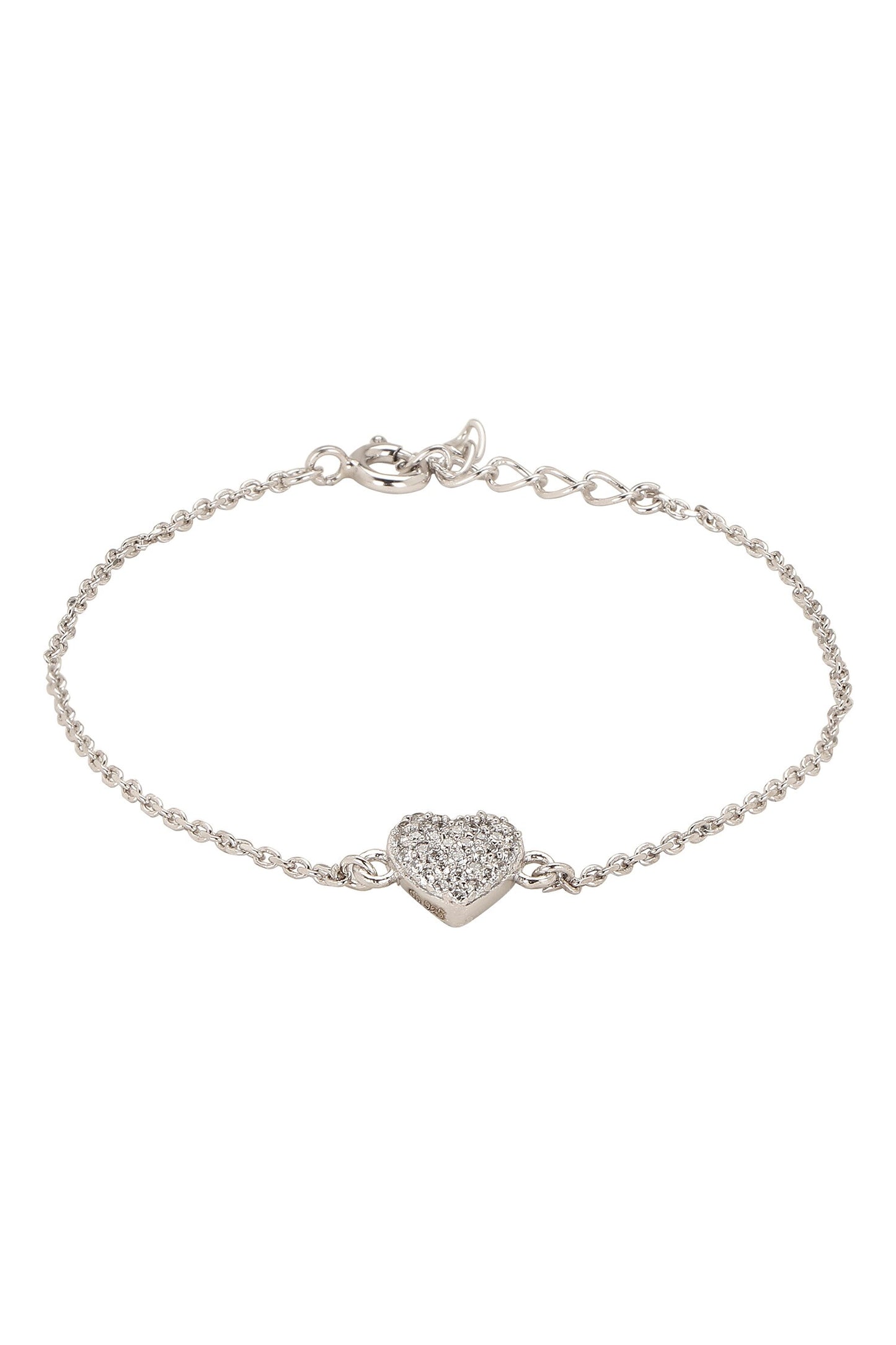 Heart Embellished Tennis Bracelet 