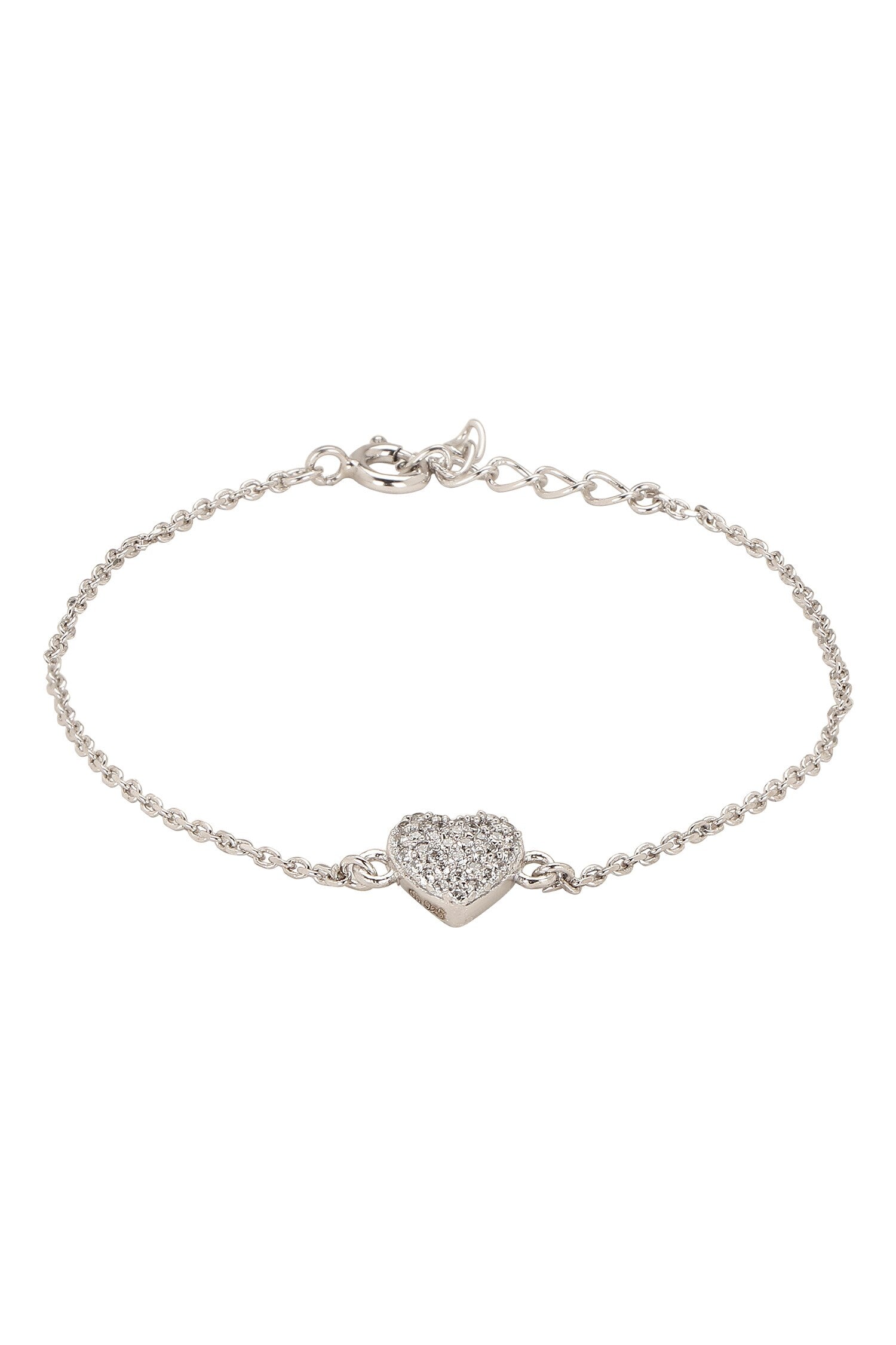 Heart Embellished Tennis Bracelet 