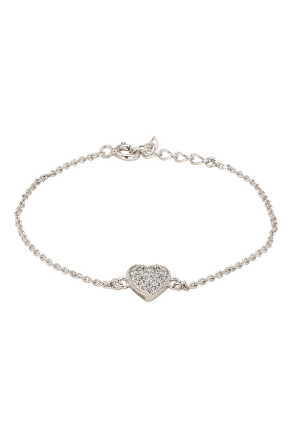 Heart Embellished Tennis Bracelet 