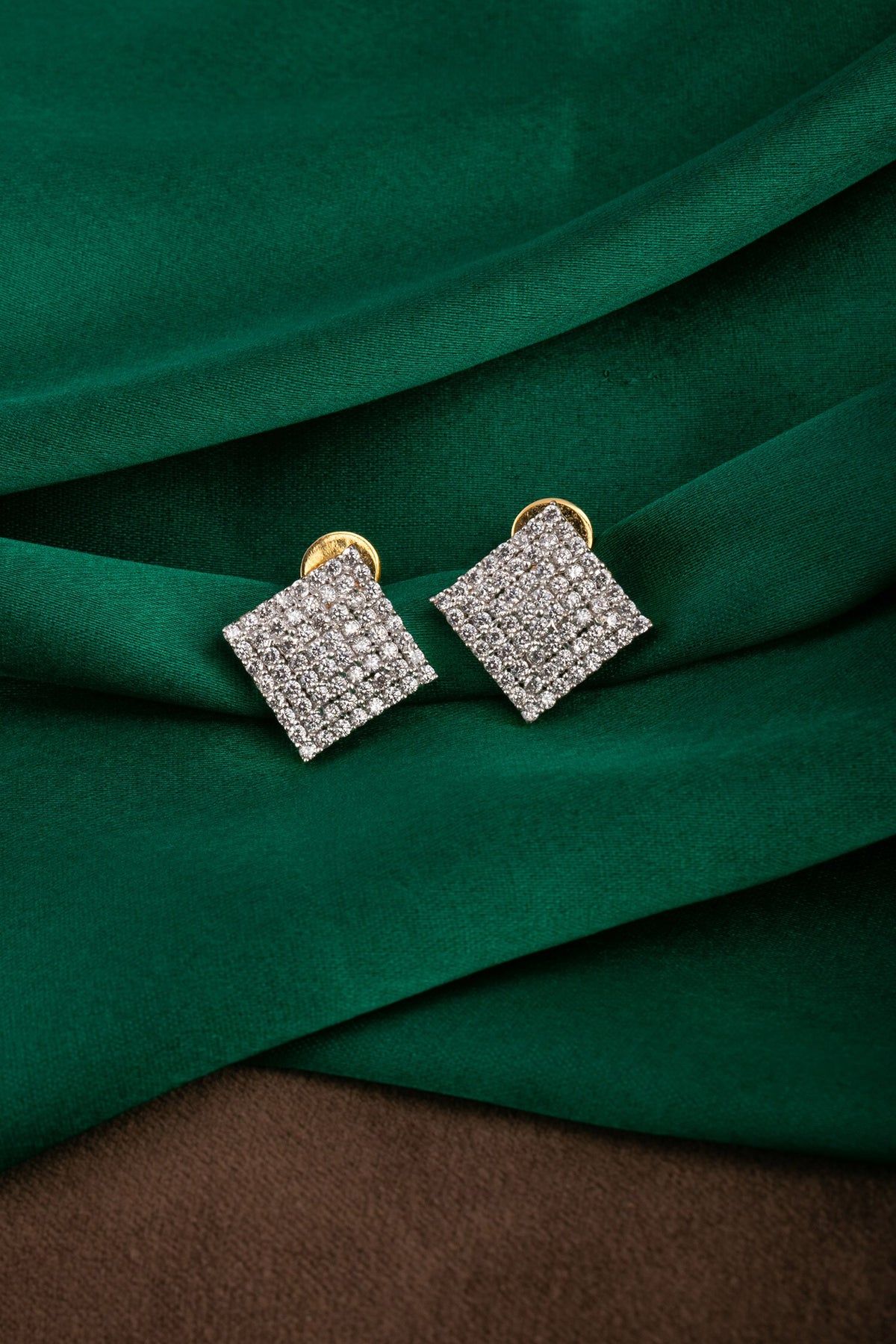 Cubic Zirconia Embellished Spade Stud Earrings 