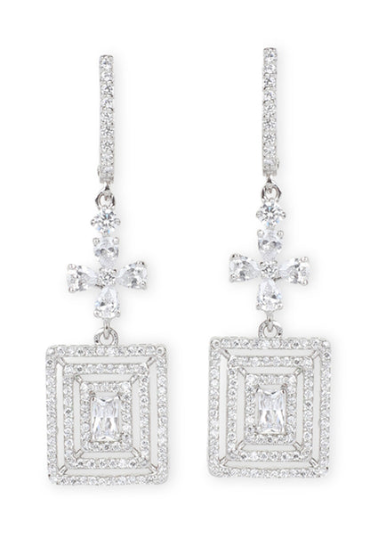 Cubic Zirconia Embellished Drop Earrings 
