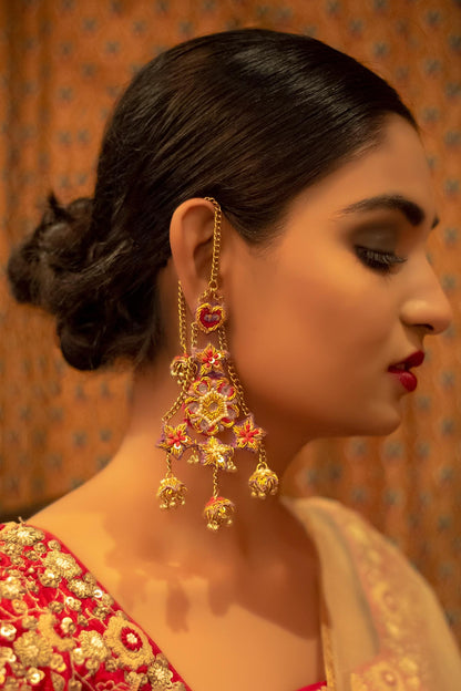 Thread Hand Embroidered Dangler Earrings 
