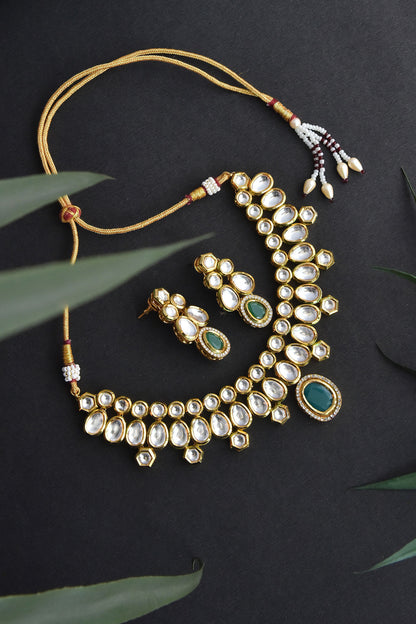 Kundan & Stone Embellished Necklace Set 