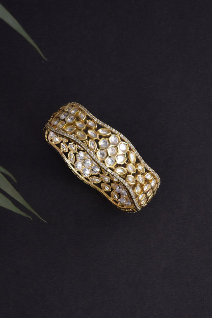 Geometric Pattern Kundan Embellished Kada 