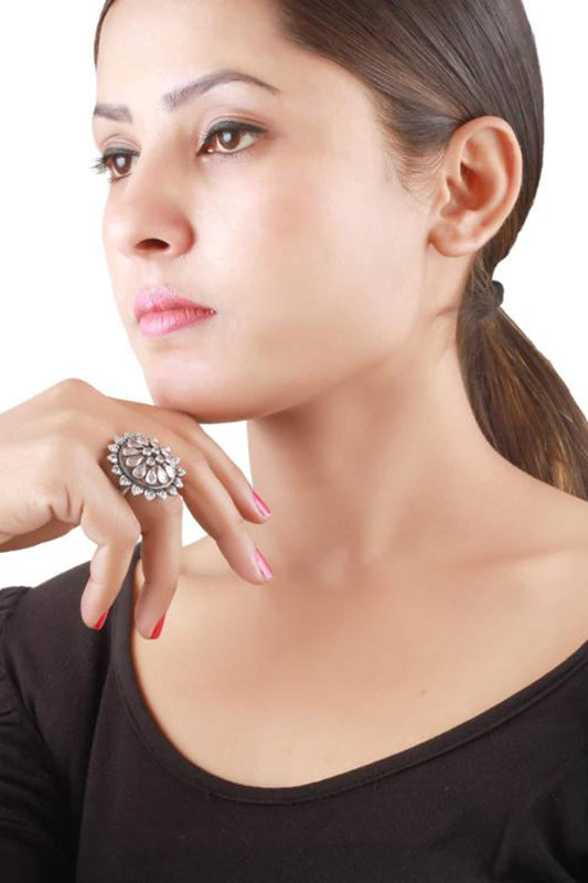 Floral Studded Ring 
