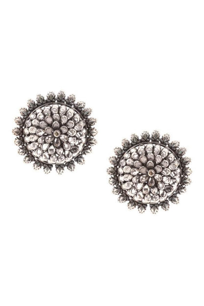 Floral Stone Embellished Ear Studs 