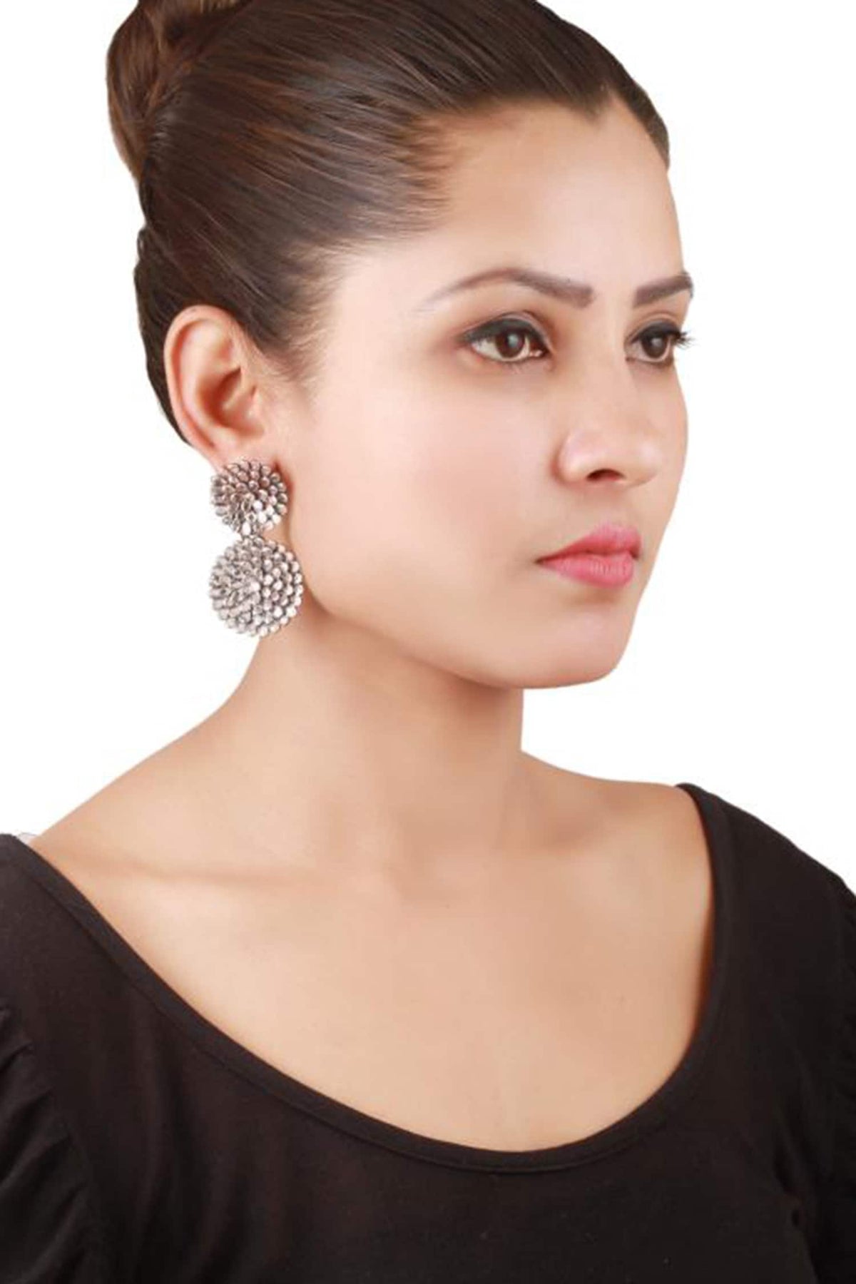 Floral Stone Embellished Earrings 