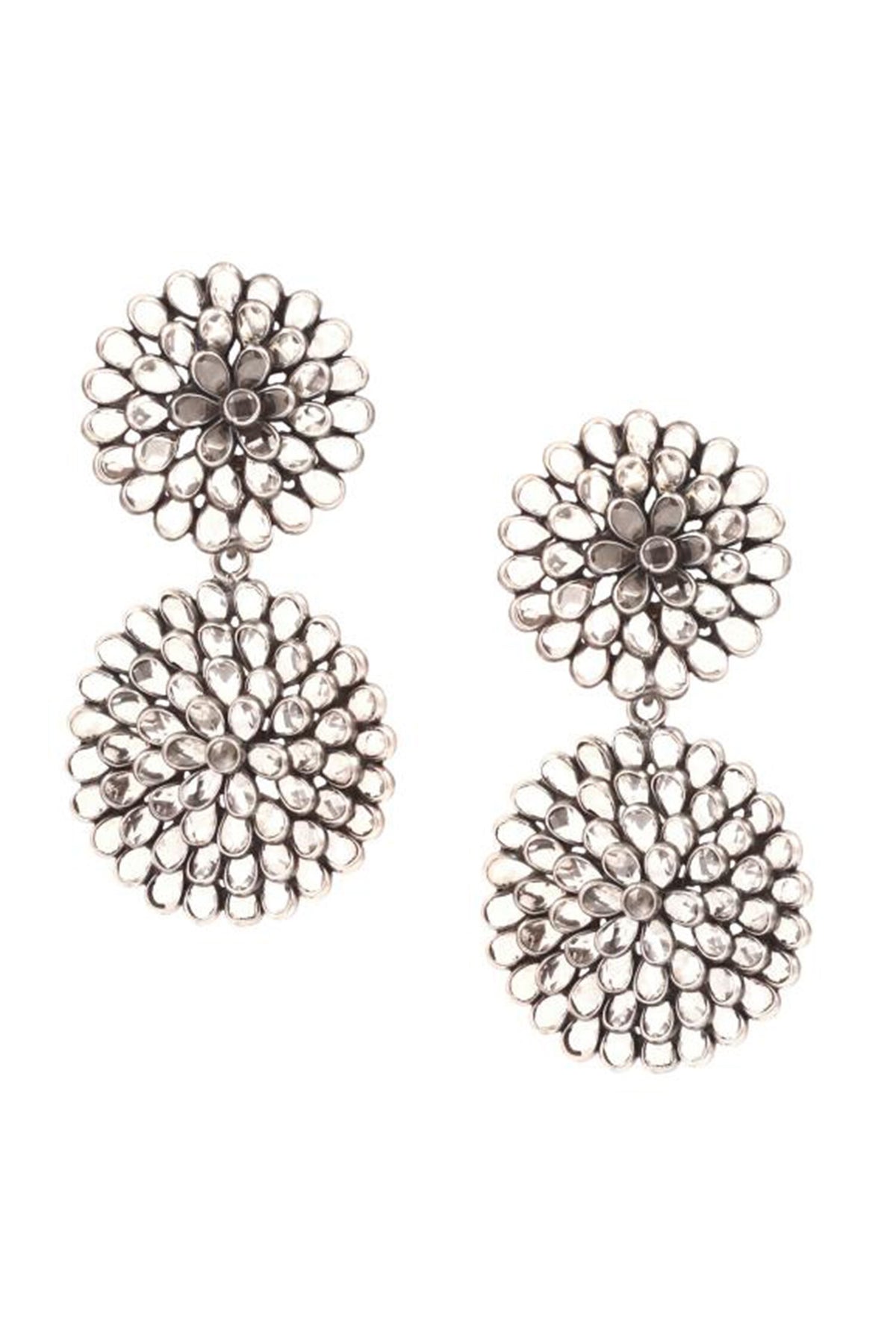 Floral Stone Embellished Earrings 