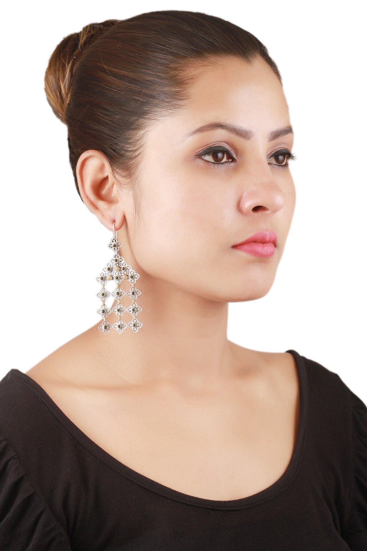 Handcrafted Cutwork Dangler Earrings 