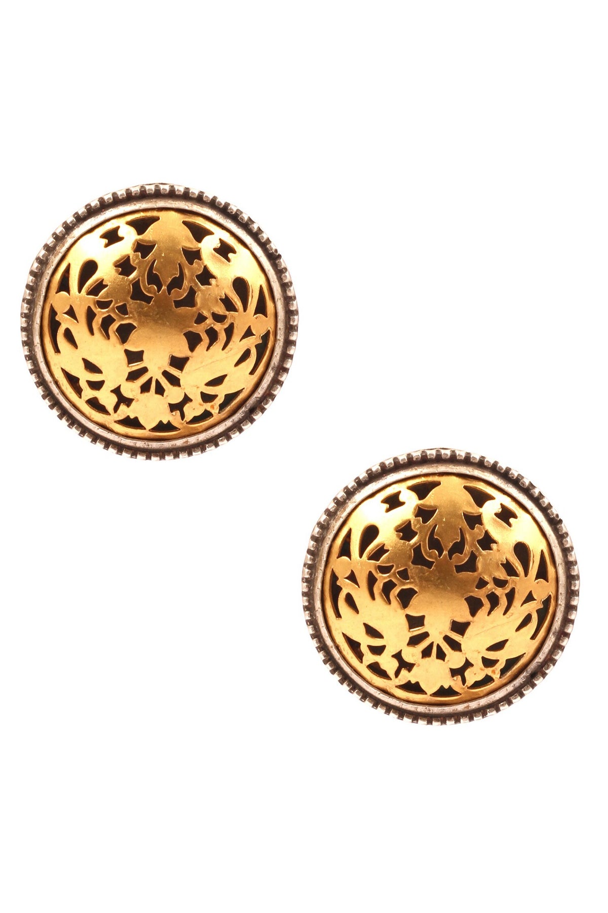 Floral Carved Stud Earrings 