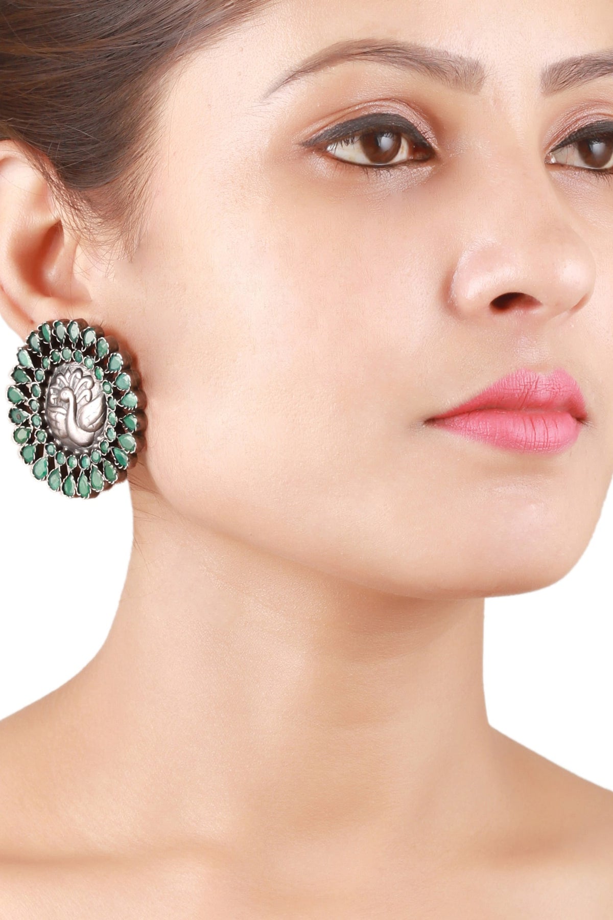 Peacock Stone Embellished Earrings 