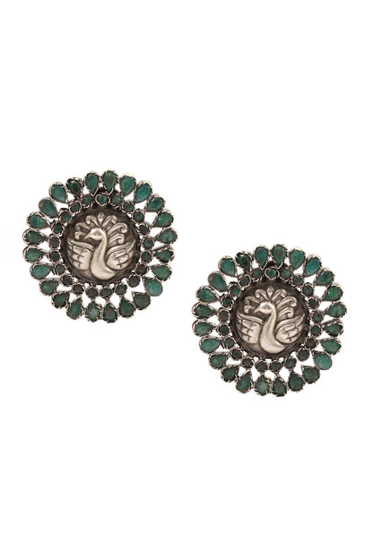 Peacock Stone Embellished Earrings 