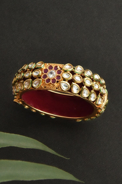 Kundan Embellished Floral Kada 