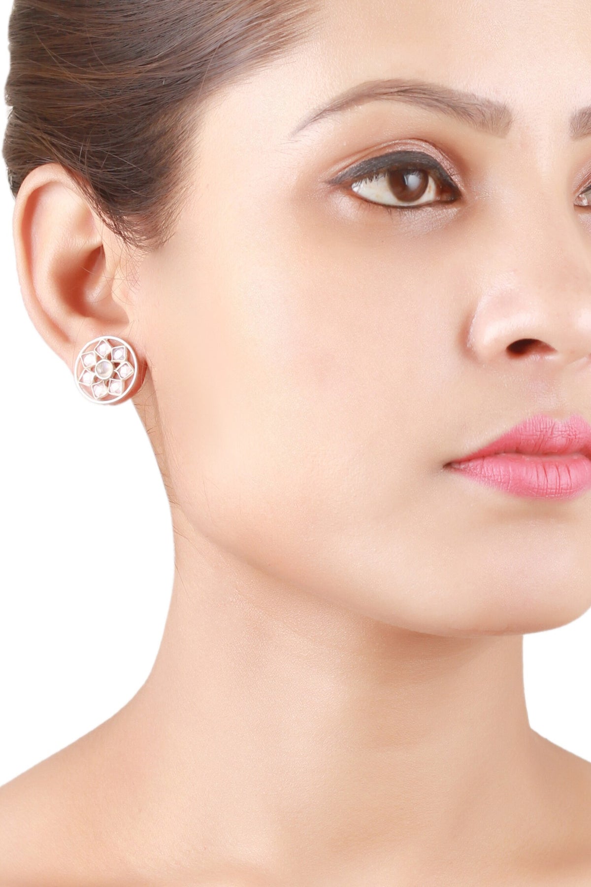 Stone Floral Stud Earrings 