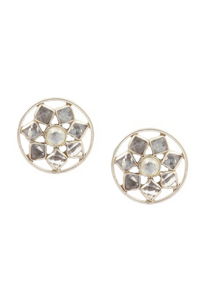 Stone Floral Stud Earrings 