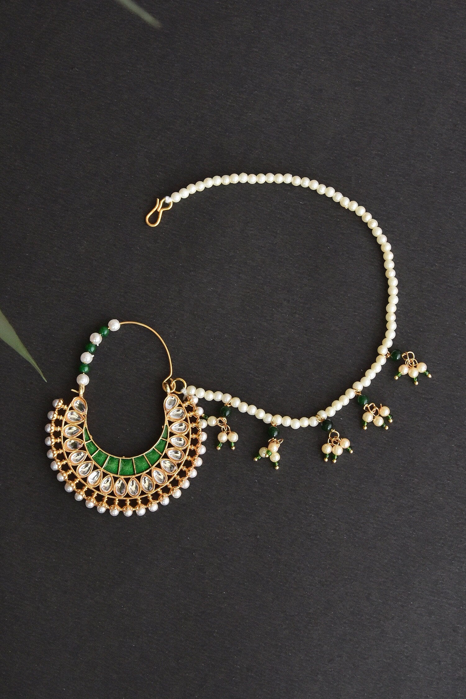 Kundan & Pearl Embellished Nath 