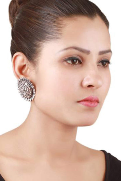 Stone Embellished Ear Studs 