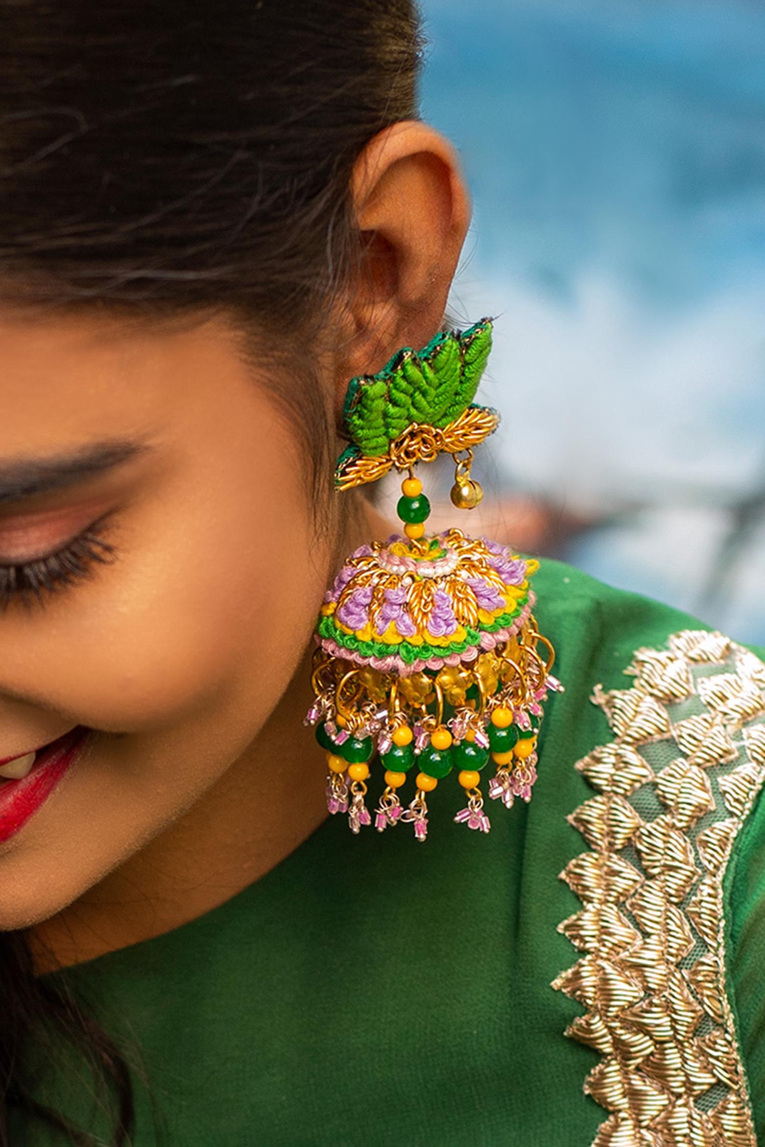 Embroidered Jhumkis 