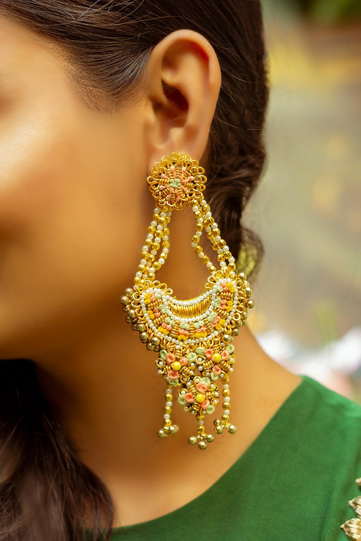 Thread Embroidered Chandbalis 