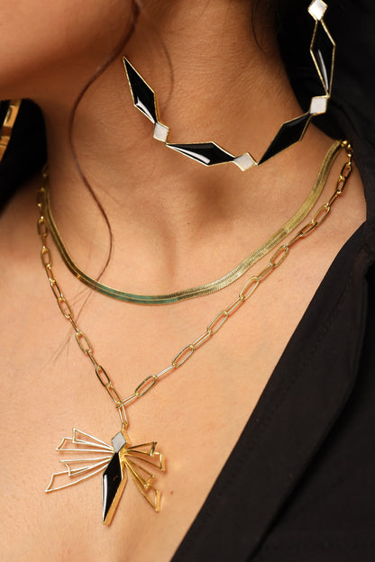 Elene Enamelled Layered Chain 