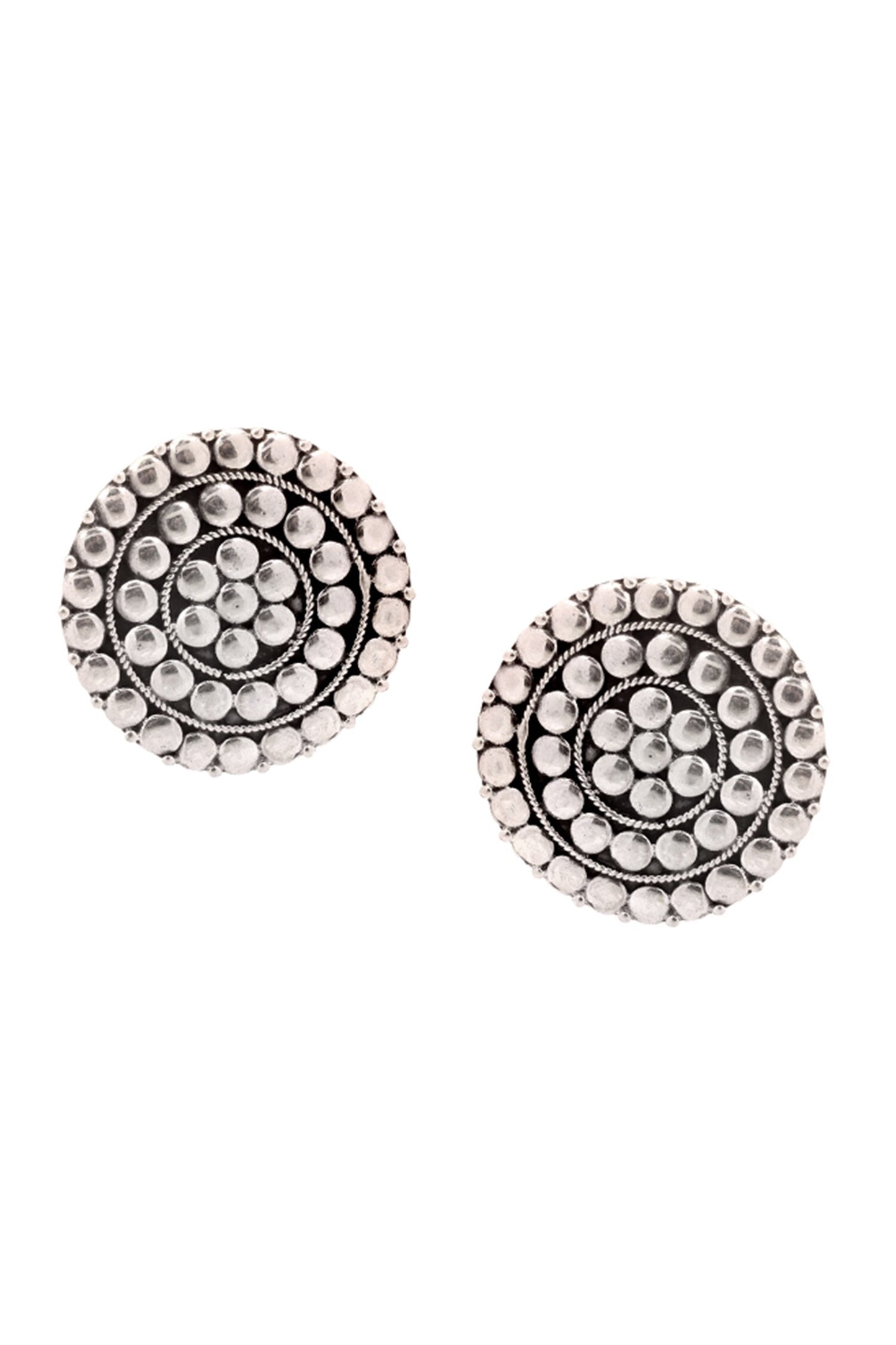 Round Motif Stud Earrings 