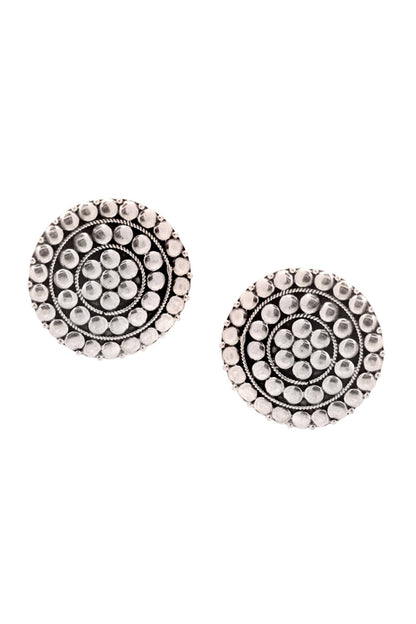 Round Motif Stud Earrings 